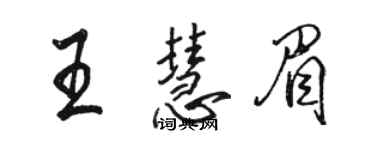 駱恆光王慧眉行書個性簽名怎么寫