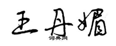 曾慶福王丹媚草書個性簽名怎么寫