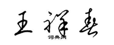 梁錦英王祥春草書個性簽名怎么寫