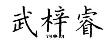 丁謙武梓睿楷書個性簽名怎么寫