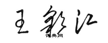 駱恆光王彩江草書個性簽名怎么寫