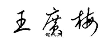 梁錦英王廣梅草書個性簽名怎么寫
