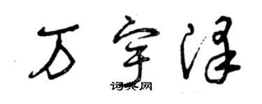 曾慶福萬宇澤草書個性簽名怎么寫