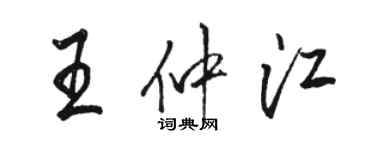 駱恆光王仲江行書個性簽名怎么寫