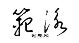 梁錦英范泳草書個性簽名怎么寫