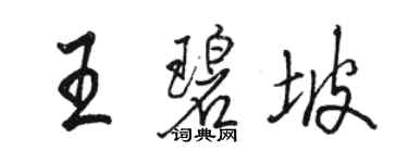 駱恆光王碧坡行書個性簽名怎么寫