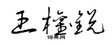 曾慶福王權銳草書個性簽名怎么寫