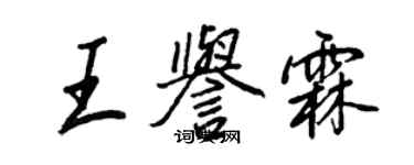 王正良王譽霖行書個性簽名怎么寫