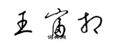 梁錦英王富相草書個性簽名怎么寫