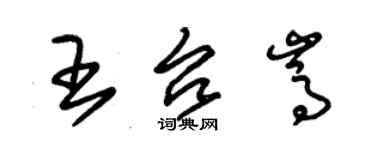 朱錫榮王台嵩草書個性簽名怎么寫