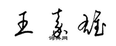 梁錦英王嘉雄草書個性簽名怎么寫