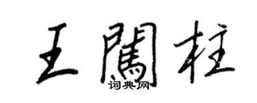 王正良王闖柱行書個性簽名怎么寫