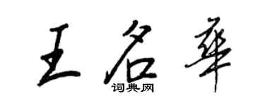 王正良王名華行書個性簽名怎么寫