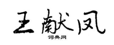 曾慶福王獻鳳行書個性簽名怎么寫