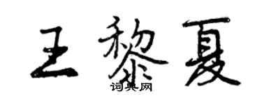 曾慶福王黎夏行書個性簽名怎么寫