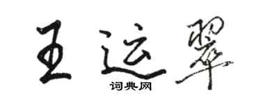 駱恆光王運翠行書個性簽名怎么寫