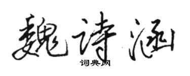 駱恆光魏詩涵行書個性簽名怎么寫