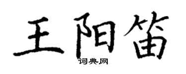 丁謙王陽笛楷書個性簽名怎么寫