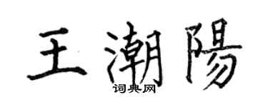 何伯昌王潮陽楷書個性簽名怎么寫
