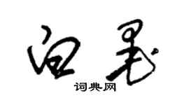 朱錫榮白墨草書個性簽名怎么寫