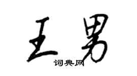 王正良王男行書個性簽名怎么寫