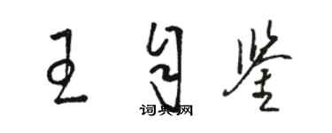 駱恆光王自鑒草書個性簽名怎么寫