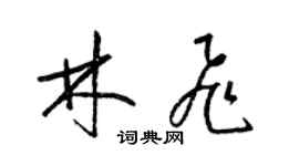 梁錦英林飛草書個性簽名怎么寫