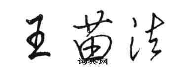 駱恆光王苗法行書個性簽名怎么寫