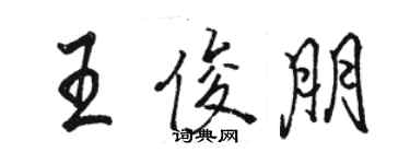 駱恆光王俊朋行書個性簽名怎么寫