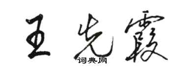 駱恆光王先霞行書個性簽名怎么寫