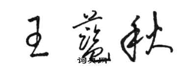 駱恆光王藍秋草書個性簽名怎么寫