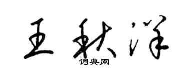 梁錦英王秋洋草書個性簽名怎么寫