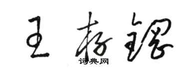 駱恆光王存鋼草書個性簽名怎么寫