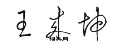 駱恆光王來坤草書個性簽名怎么寫