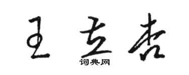 駱恆光王立杏草書個性簽名怎么寫
