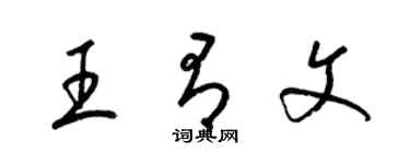 梁錦英王有文草書個性簽名怎么寫