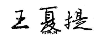 曾慶福王夏提行書個性簽名怎么寫