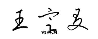 梁錦英王定友草書個性簽名怎么寫