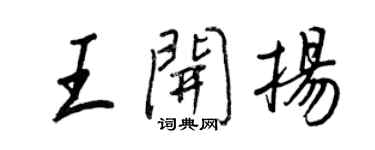 王正良王開揚行書個性簽名怎么寫