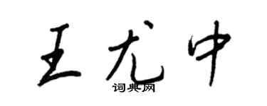 王正良王尤中行書個性簽名怎么寫