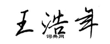 王正良王浩年行書個性簽名怎么寫