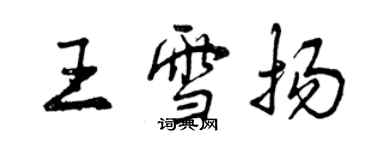 曾慶福王雪揚行書個性簽名怎么寫