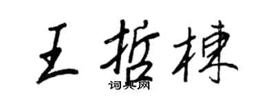 王正良王哲棟行書個性簽名怎么寫