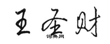 駱恆光王聖財行書個性簽名怎么寫