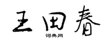 曾慶福王田春行書個性簽名怎么寫
