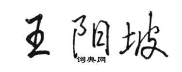 駱恆光王陽坡行書個性簽名怎么寫