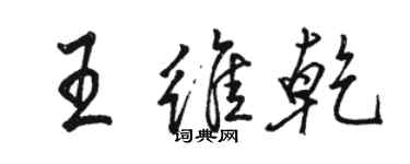 駱恆光王維乾行書個性簽名怎么寫