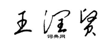 梁錦英王潤賢草書個性簽名怎么寫