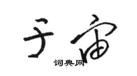 駱恆光於宙草書個性簽名怎么寫