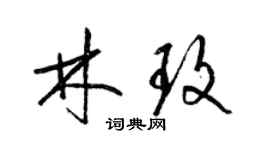 梁錦英林玫草書個性簽名怎么寫